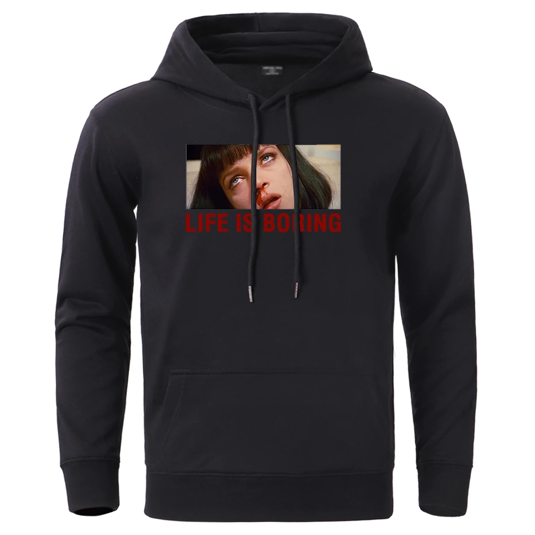 

Pulp Fiction Print Men Hoodies Life Is Boring Streetwear Sweatshirt 2020 Man Brand High Quality Loose Pullover Sportswear Hoodie