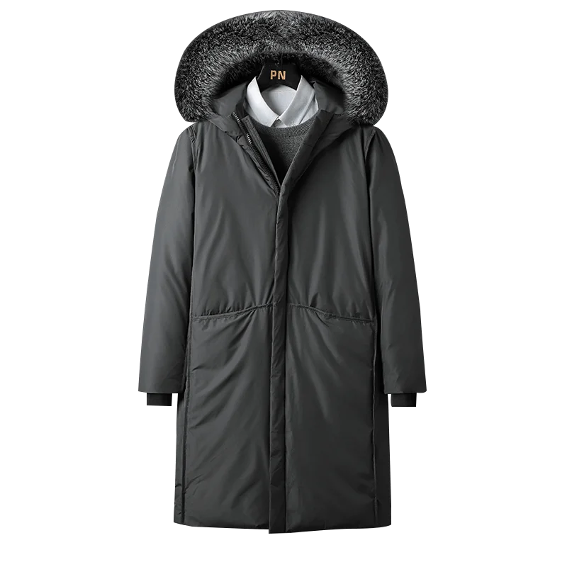 

2019 Winter Popular New Men's Down Jacket Tooling Long Casual Hooded Thick Warm Simple Solid Color Men's Jacket Plus Size M--3XL