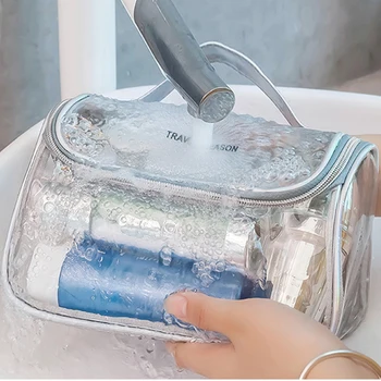

Fashion Transparent Travel Organizer Clear Makeup Bag Beautician Cosmetic Bag Beauty Case Toiletry Bag Make Up Pouch Wash Bags
