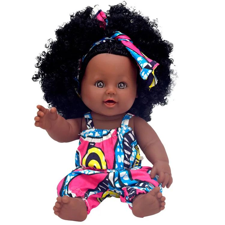

30 cm Cross Border for Small Model Black Children Soft Silcone Rag Baby to Map Customizable PVC Doll