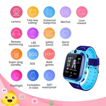 

Children Smart Watch IP67 Waterproof 1.44 Inch Touch Screen LBS Base Locator Tracker Anti-Lost Kids smart watch for Android IOS