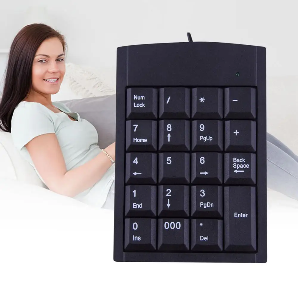 Мини USB клавиатура Проводная цифровая адаптер 19 клавиш для ноутбука Windows 2000 XP Vista 7