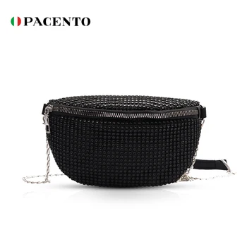 

PACENTO Casual Diamond Waist Bag Sling Bag Crossbody Shoulder Chest Back Pack Bags for Women 2020 Shoulderbag Belt Borsa Donna