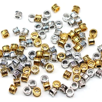 

5MM 100/200pcs Silver Color material Tibetan Silver Color Beads Handmade European Spacer Beads For charm Jewelry Making