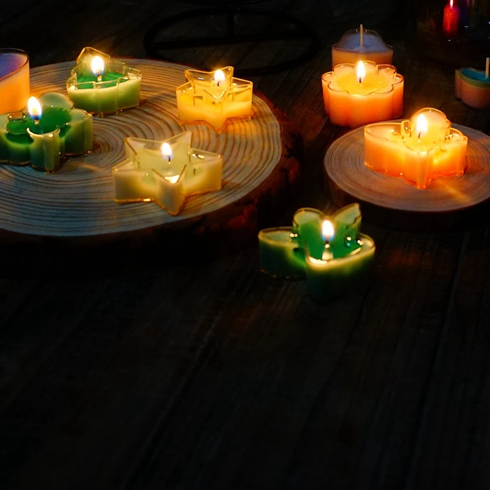 Рождественская звезда поликарбонатные DIY подсвечники 50 шт с фитилем для подсвечивания свечей