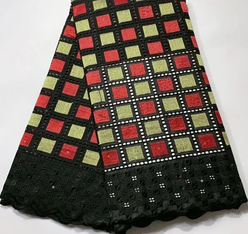 

Hot Selling 100% Cotton African Dry Lace Fabric Nigerian Lace Fabric 2019 High Quality Swiss Voile In Switzerland FSH062 balck
