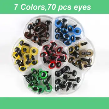 

8mm,10mm,12mm Toy Accessories Box Plastic Colroful Eyes Art Bean Eyes Safe Screw Eyes Plush Doll DIY Toy Material Accessory