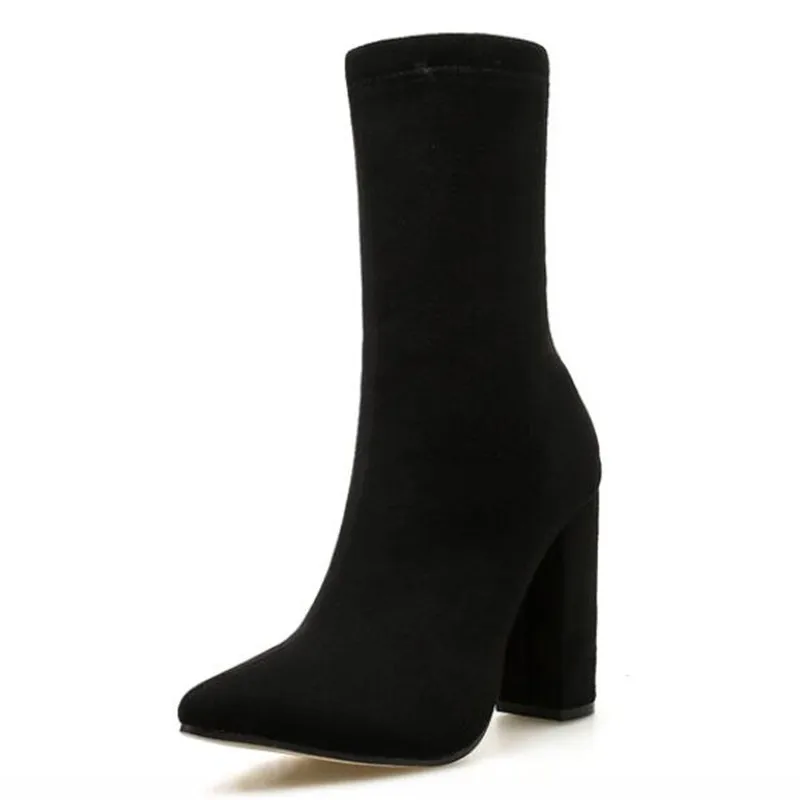 2022 Autumn and winter new women's comfortable shallow mouth pointed boots women's zipper simple sweet wild boots Large size