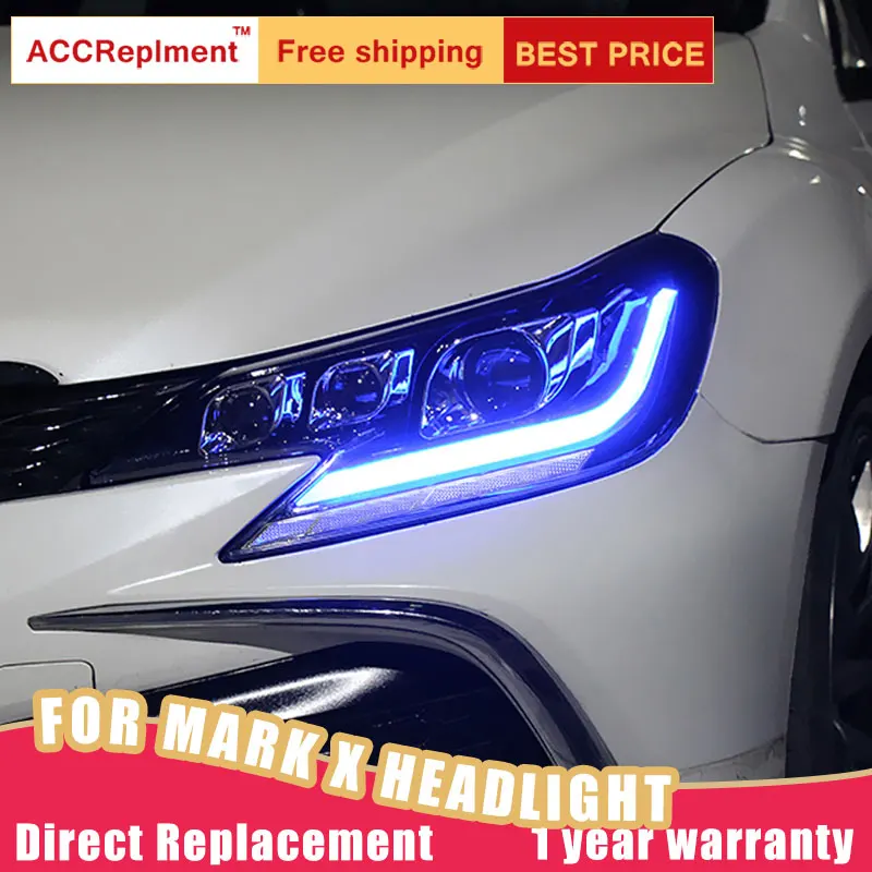 2 шт. светодиодный фары для Toyota Mark X eiz- светодиодный автомобильный фонарь ангельские глазки полный светодиодный противотуманный фонарь светодиодный дневные ходовые огни