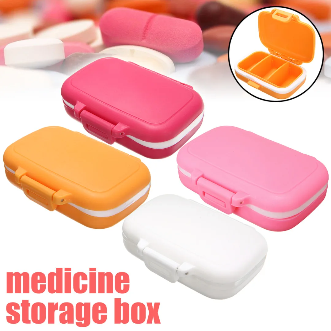 

3 Grids Portable Medicine Storage Box Sub-package Mini Travel Home Drug Case Sealing Kit Empty Container Home Holder Cases