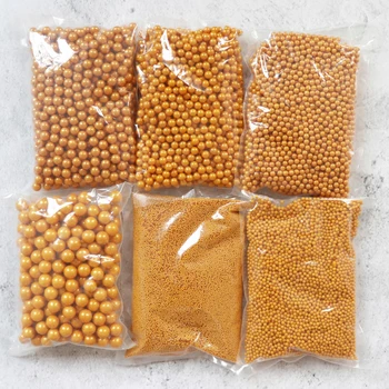 

2mm/4mm/7mm/10mm/14mm 20g Small Gold Beads Edible Pearl Chocolate Cake Baking DIY Decoration Sugar Candy Fimo Clay