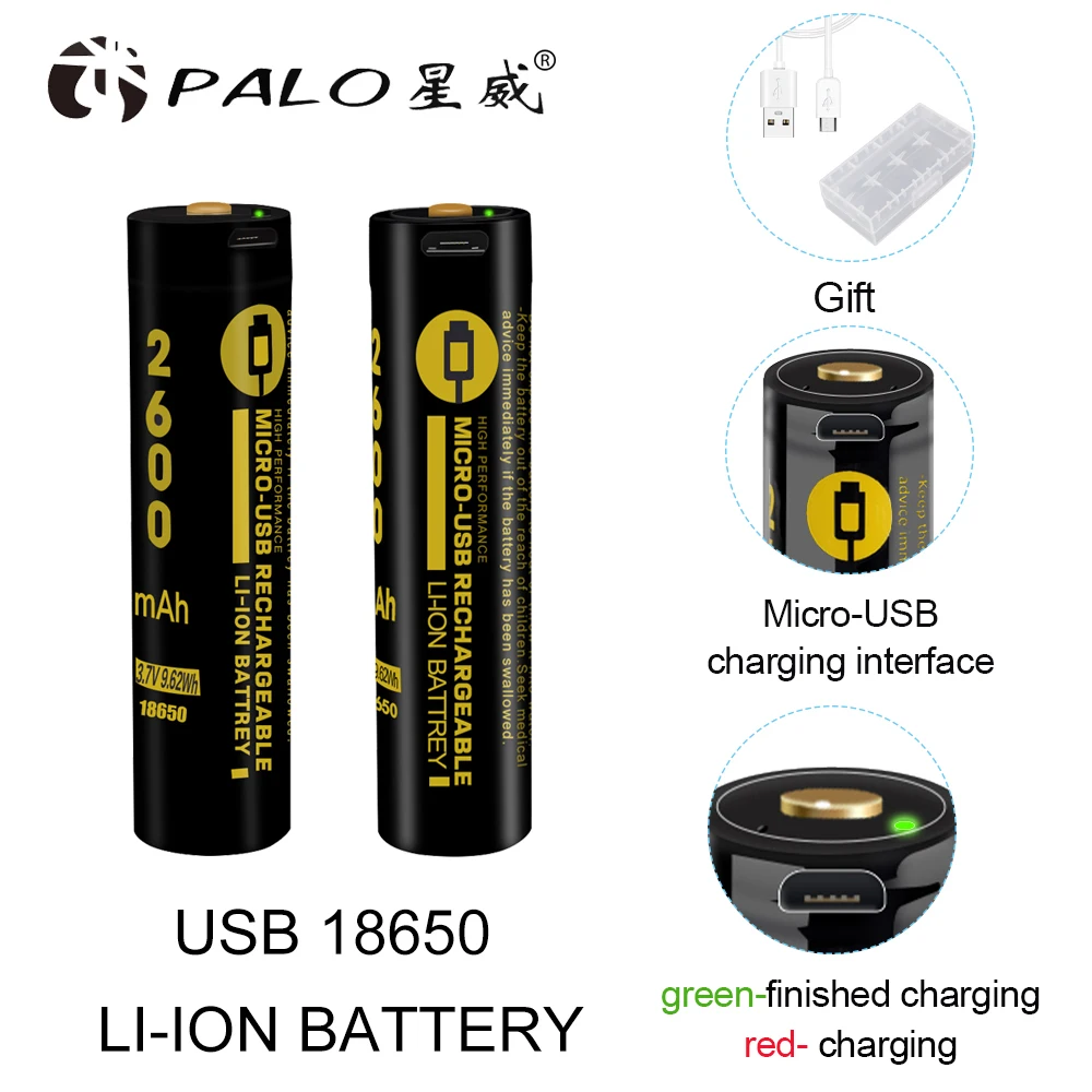 USB 18650 3,7 V 2600mah литий-ионная USB литиевая 18650 аккумуляторная батарея с светодиодный фонарик, ручной вентилятор, измерительный прибор