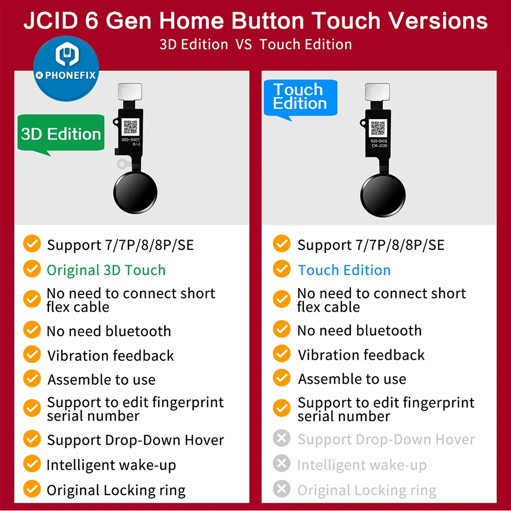 £10.97 5pcsLot Jcid 6 Gen 3d Home Button 3d Amp Touch