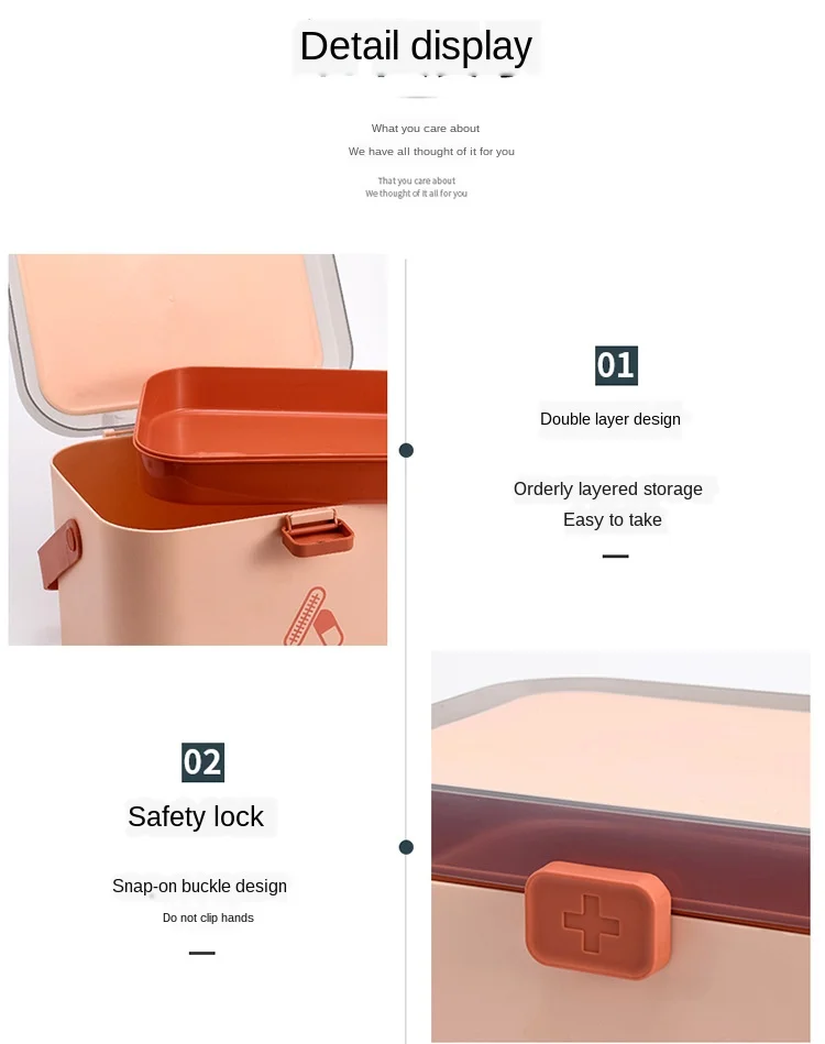 Home Care Medicine Box Portable Large First Aid Medicine Box Travel Plastic Medicine Box Multi-layer Medicine Storage Box