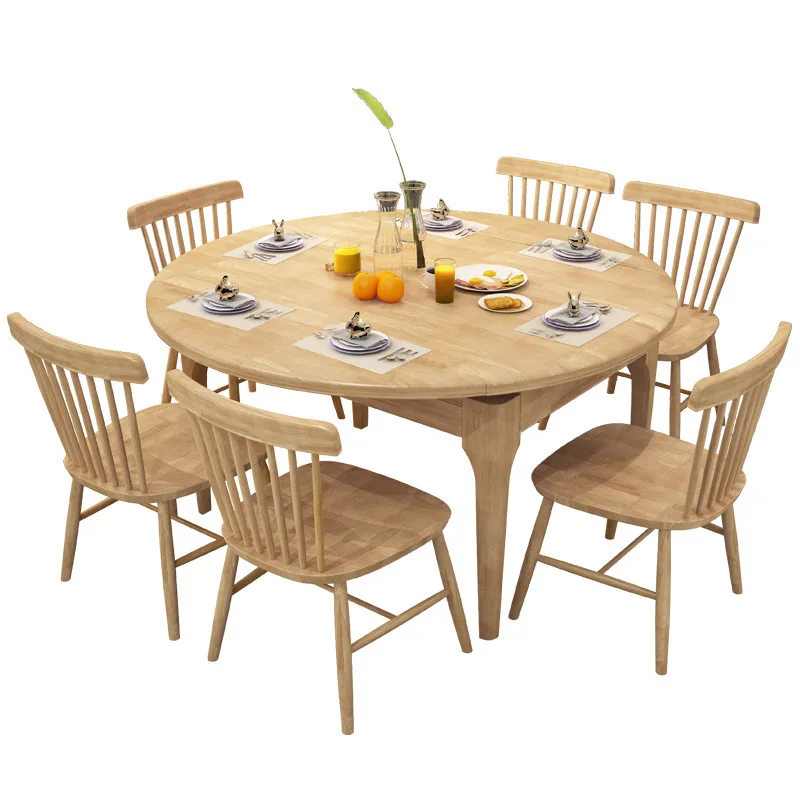 Nordic Solid Wood Dining Table And Chair Combination Modern Simple