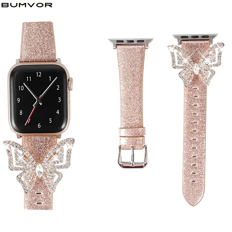 

38mm/40mm/42mm/44mm Diamond Women Watch Band For Apple Watch Series 2/3/4/5 Watch Straps For iwatch Accessories Watchband Bling