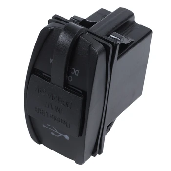 

12V 24V Car Auto Boat Accessory LED Dual USB Charger - Outlet green