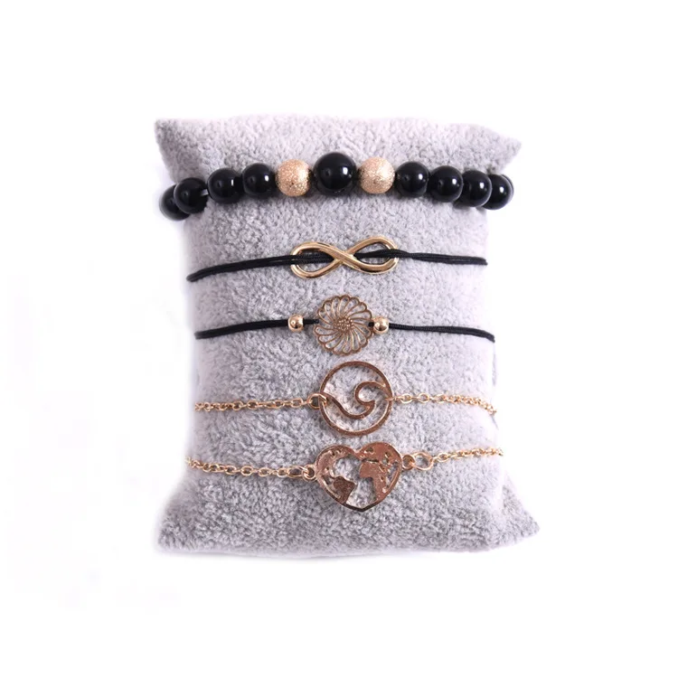 HWASY1804 Прямая с фабрики цветок персик-ядро Веерообразный полированное стекло 8-шт, 5-шт ручной цепи легко крюк браслет набор