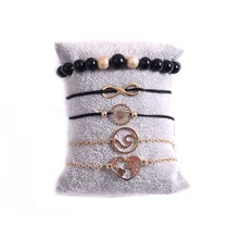 HWASY1804 Прямая с фабрики цветок персик-ядро Веерообразный полированное стекло 8-шт, 5-шт ручной цепи легко крюк браслет набор