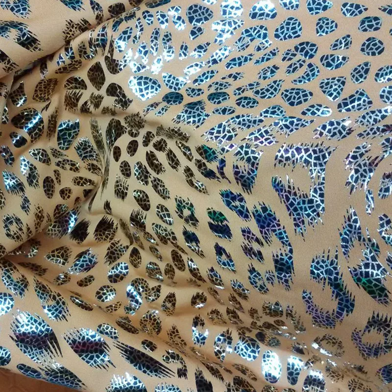 

150cm*100cm Spandex stretch fabric stage performance clothing fabric leopard print elastic cloth
