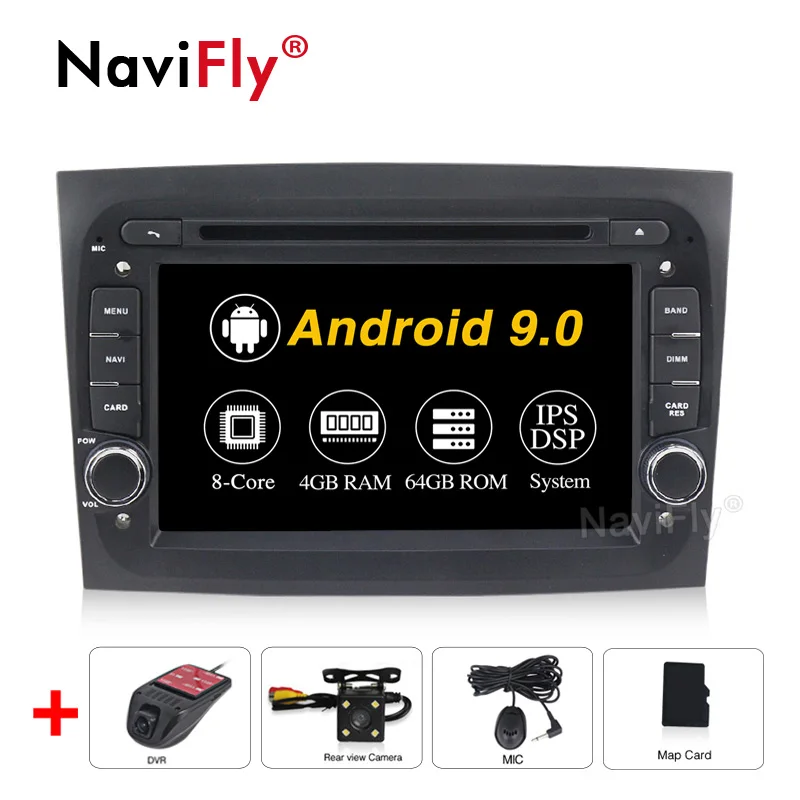 Новые 8 ядро ips DSP Android 9,0 автомобильный dvd для авто радио для Fiat Doblo автомобильный мультимедийный плеер Octa Core 4G gps навигации - Цвет: 8Core Camera DVR