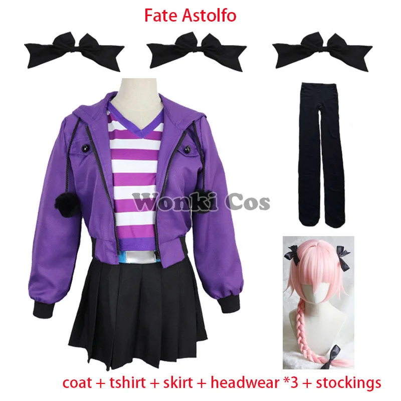 headwear FGO Fate Grand Order Apocrypha Astolfo Cosplay Costume wig sock 
