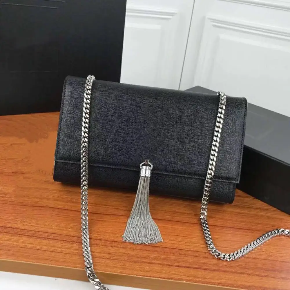

Luxury Designer Handbags Women Bags Tassel Genuine Leather Caviar Crossbody Chains Shoulder Bag Fashion Ladies Quilted Purses