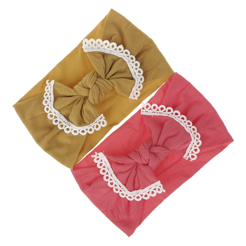 2020 Brand New Newborn Toddler Baby Girls Baby Bow Lace Elastic Hair Headband Hair Accessories Baby Gifts