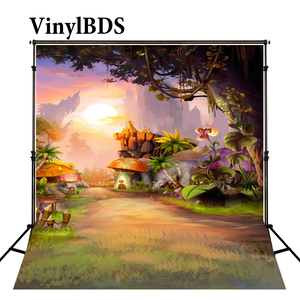 VinylBDS фоны для фотосъемки детей сказочный лес Мультяшные грибы Детская