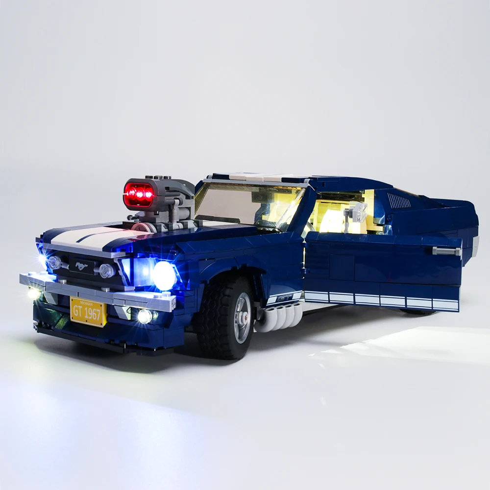 21047-led Lepinblocks 21046 21047 Technic Car Aston DB5 10262Martined строительные блоки Creator 10265 Forded Mustanged светодиодный светильник Кирпичи Игрушка - Цвет: 21047-led