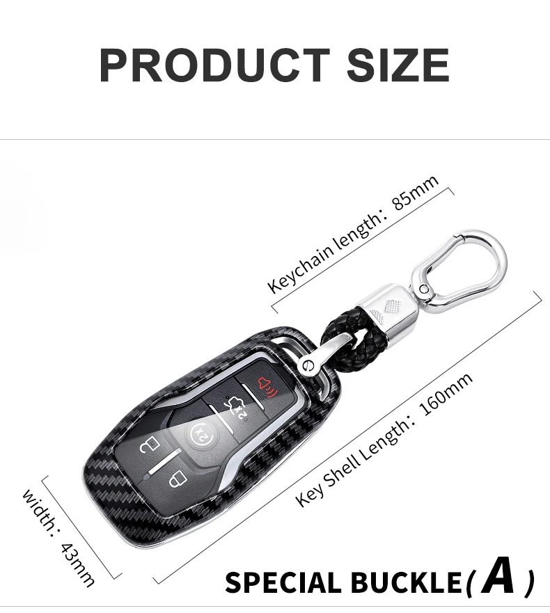 Carbon Fiber Car Smart Key Cover Case Fob For Lincoln MKZ MKC MKX For Ford Fusion Mondeo Mustang F150 Protect Shell Accessories - H4f78a775f62348d29aae8d362b3391acp