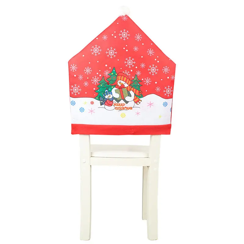 Navidad мультяшный Санта Клаус Снеговик Чехол для стула «Рождество» шапки рождественские украшения для дома Новогодний Декор Рождество - Цвет: Snowman