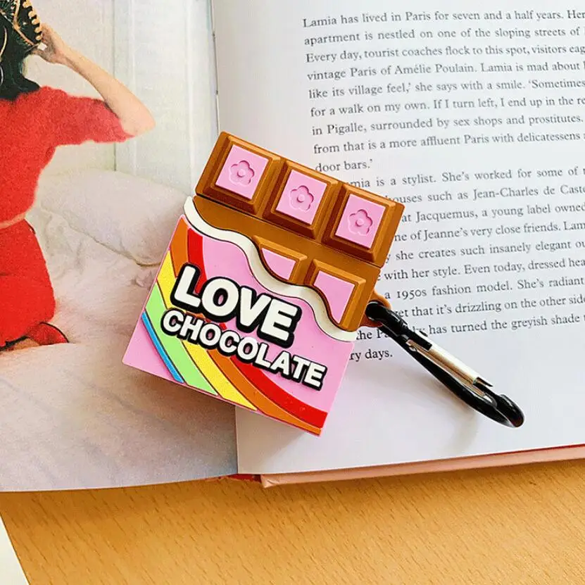 Chocolate Candy Ring Chain Soft Silicone Case Cover For AirPods Chocolate Candy Ring Chain Soft Silicone Case Cover For AirPods