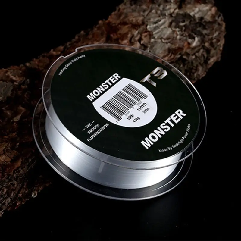 T3 Fluorocarbon Fishing Line 100m Main Lines Monofilament Smooth Triple Invisible Fishing Wire Y4UB