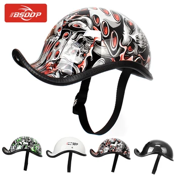 

Curved helmet New Motorcycle Helmet Open Face Retro Half Helmet Casco Moto Capac for Hyosung Triumph Victory Benenlli Indian