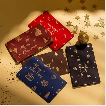 

6pcsCreative Korean Christmas Bronzing Greeting Card Set Birthday Wishes Message Card Envelope Card Holiday Gift Card