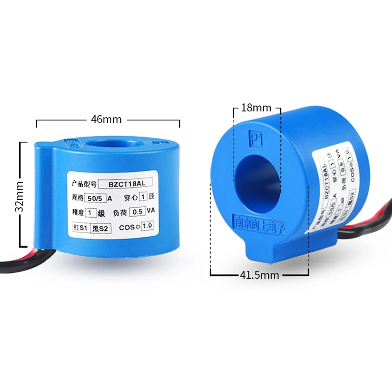 Miniature AC Current Transformer 05 Class BZCT18AL-30/5a 50/5 75/5 100/5a 150/5 Standard CT Measurement