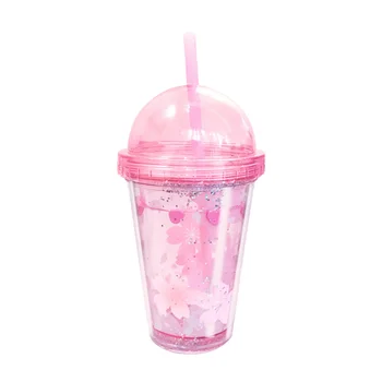 

1pc Creative Straw Cup Premium Plastic Water Cup Portable Lightweight Water Bottle for Home Office Travel (320ml)