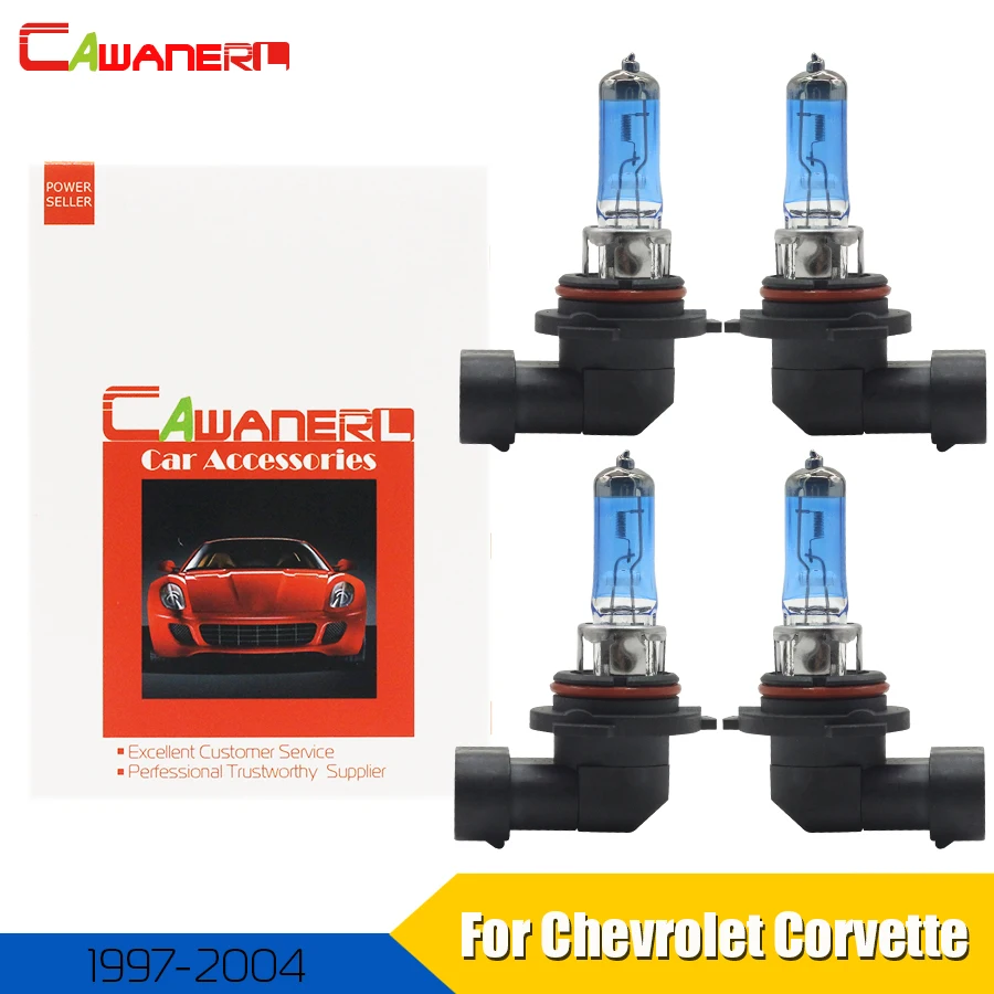 Cawanerl 4 Pezzi 100W 9005 9006 Car Styling Lampada Alogena Lampada Alogena 12V Per Chevrolet Corvette 2 Porte 5.7L 1997-2004