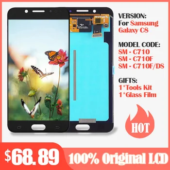 

Original Amoled lcd For Samsung Galaxy C7 2017 C8 C7100 LCD Display Touch Screen Digitizer Assembly C710F/DS J7+ J7 plus Screen