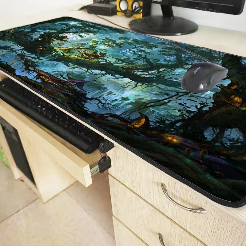  XGZ Forest Tree Landscape Mouse Pad Large Pad To Mouse Notbook Computer Mousepad Gaming Mouse Mats 