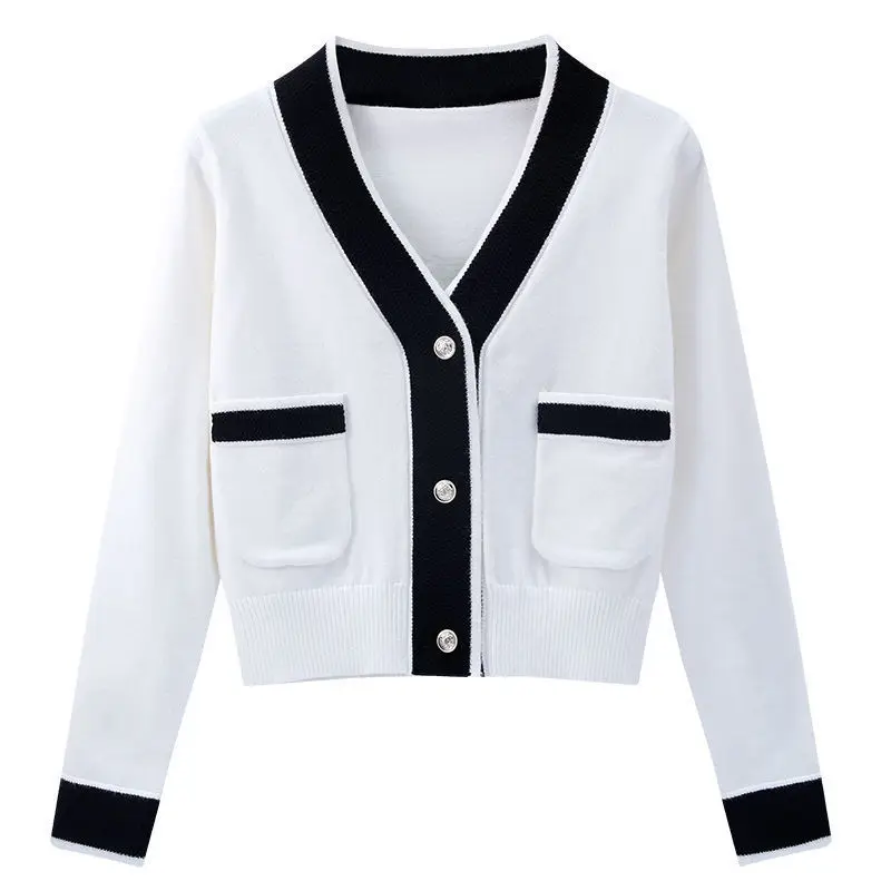 Feminino com Decote em v Cardigan + Saia Coreano Feminino Terno Saia Retro Chique 2022 Novo Elegante Curta Duas Peças Conjunto 35 Computers & Electronics