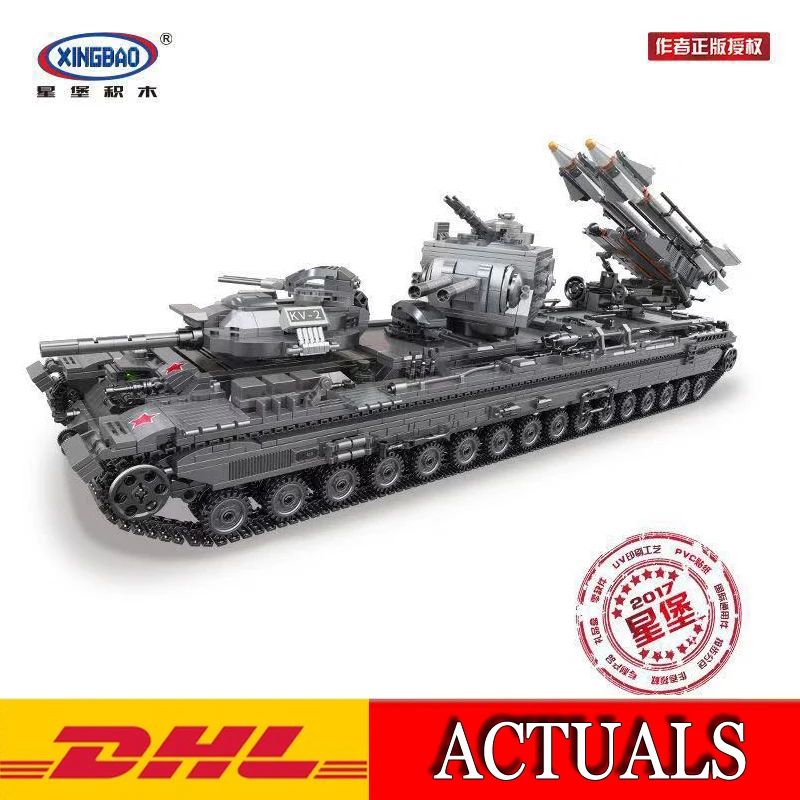 

XingBao 3663Pcs Creative MOC Military Series The KV 2 Tank Model Building Kit Blocks Bricks Educational Compatible Children Toys