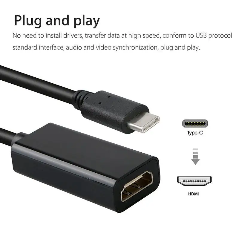 DishyKooker USB-C тип-c к HDMI HDTV Кабель-адаптер для samsung S9 S8 Note 8 MacBook