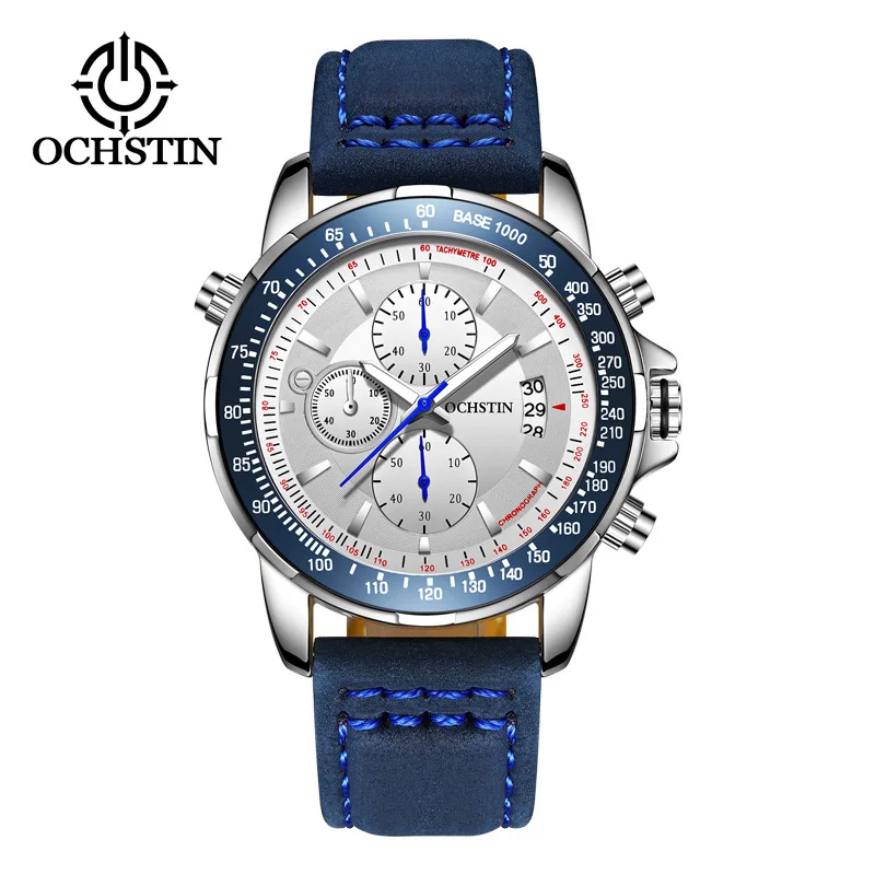 

Ochstin Genuine Product Watch Quartz Watch Night Light Waterproof Watch Timing Multi-functional Genuine Leather Fashion MEN'S Wa