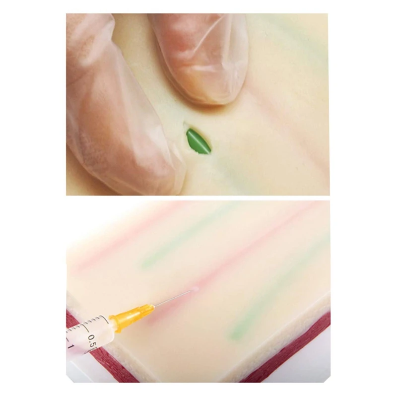 Venipuncture Iv Инжекционный Тренировочный Коврик модель, силиконовая Мужская кожа шовная тренировочная модель, инъекционная тренировочная подушка, 4 вены имбедд