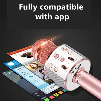 

Wireless Bluetooth Speaker Home Mic Microphone Flash LED Light Handheld Microphone Mobile Phone Music Player