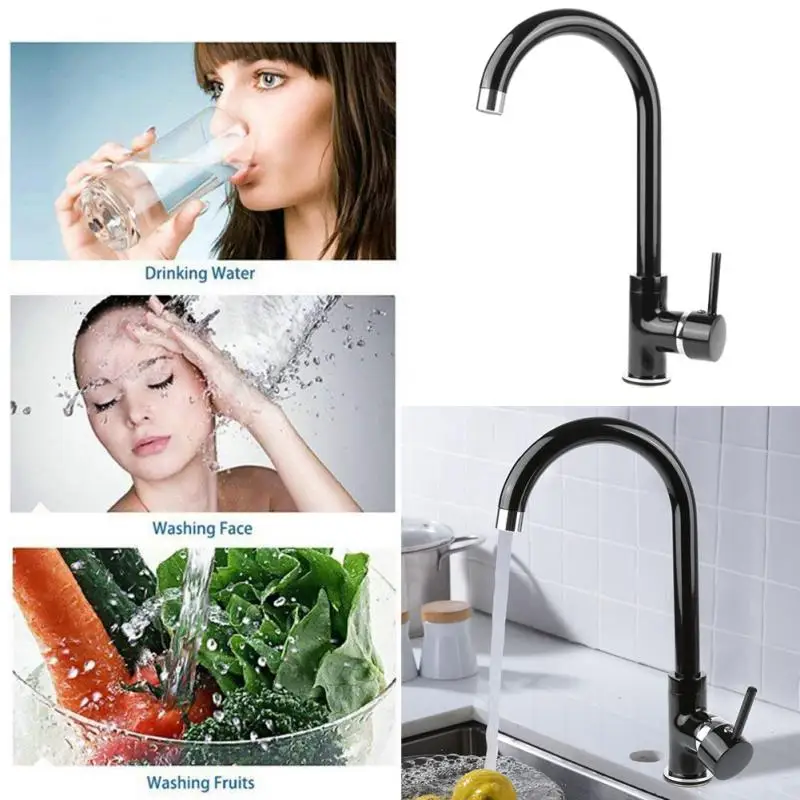 

360 Rotate Black Splashproof Kitchen Faucet Hot And Cold Water Control Faucet Mixer For Kitchen Kitchen Mixer Tap Fixture HWC