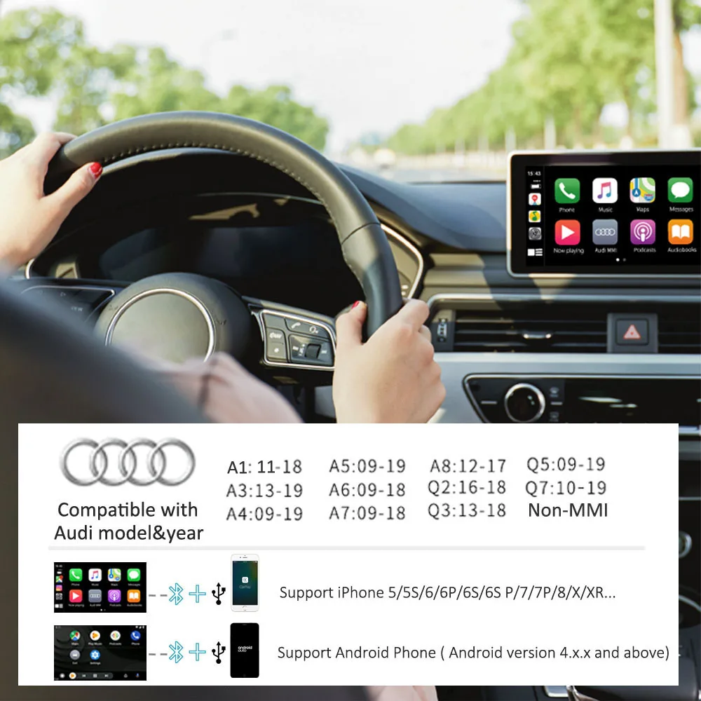 Carlinkit CarPlay Android авто беспроводной декодер для Audi A6 A7(C7) MMI экран обратного изображения комплект модернизации