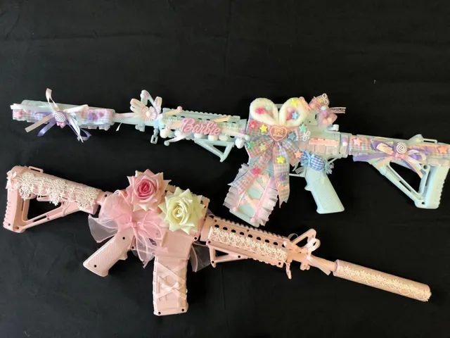 Lolita Gothic Toy Gun Model Cannot Shoot Pink Cute For Girls Cosplay Accessories Decoration Photo Prop Outdoor 4